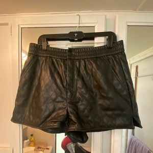 Zara leather shorts